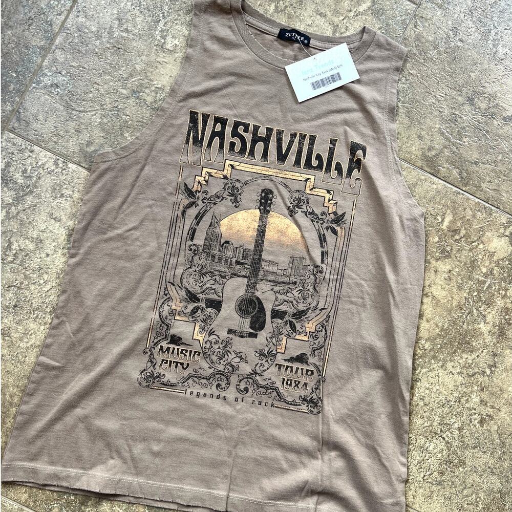 Zutter USA Tan Nashville Women's Sleeveless T-Shirt/Tank, Size M, NWT